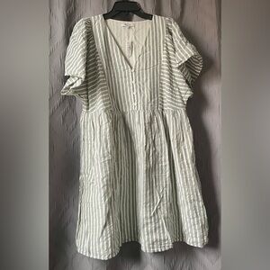 Madewell grey and white Striped Dress, Sz XL